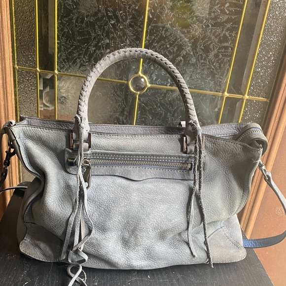 REBECCA MINKOFF Gray Suede Regan Satchel. - Picture 12 of 12